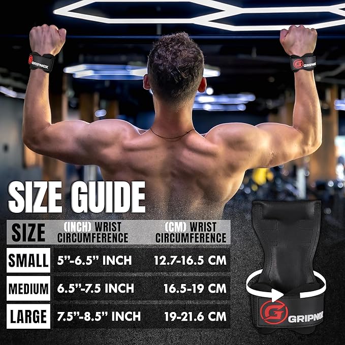 Premium Weight Lifting Grips & Straps for Deadlifts & Powerlifting – Anti-Slip Leather and Rubber Grip with Padded Wrist Wrap Support –