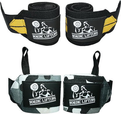 Nordic Lifting Wrist Wraps (2 Pairs) – Lifting Wrist Wraps with Thumb Loop for Weightlifting, Powerlifting & CrossFit – Durable Wrist Support Straps for Men & Women – Gym Essentials for Heavy Lifts