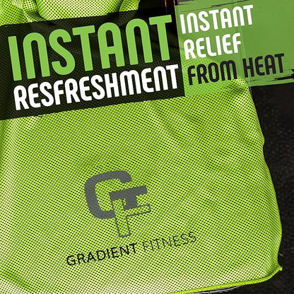 Gradient Fitness Cooling Towels (4 Pack) - Breathable Sweat Towel, Cooling Towel for Neck & Face - Neck Cooler for Quick Cool Down for Gym, Running, Golf, Yoga, Camping & Sports (Green|Grey, 4)