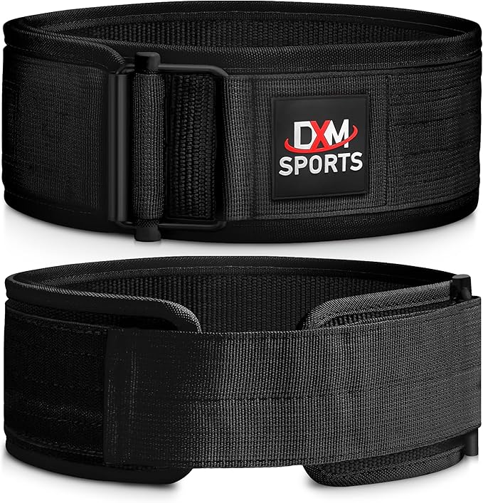 DXM SPORTS Self-Locking Weight Lifting Belt - Men Women Gym Fitness Strength Training, Bodybuilding Powerlifting Weightlifting Workout, Deadlift Squat, Pro Exercise Belt