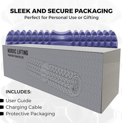 Nordic Lifting Vibrating Foam Roller w/ 5-Speed Vibration – High-Density EVA Foam for Deep Tissue Massage, Relaxation & Mobility Support