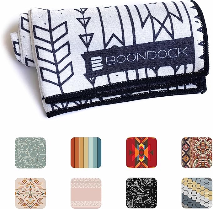 Boondock Co | Premium Microfiber Hand Towel | for Gym, Yoga, Travel, Workout, Backpacking, Beach — Highly Absorbent Quick Dry and Sand Free Fabric (Arctic)