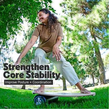 The Original Indo Board Training Package - Balance Board Trainer for Core Strength, Stability & Athletic Performance - Surfing, Skateboarding, Snowboarding, Yoga, Physical Therapy & More. Includes Board, Cushion and Roller.