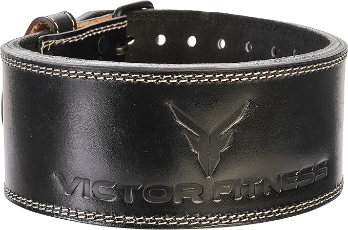 100% Top-Grain Leather 10mm Thick 4" Wide Heavy-Duty Dual Prong Powerlifting Belt for Men and Women made with Vegetable Tanned Leather