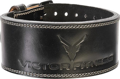 100% Top-Grain Leather 10mm Thick 4" Wide Heavy-Duty Dual Prong Powerlifting Belt for Men and Women made with Vegetable Tanned Leather