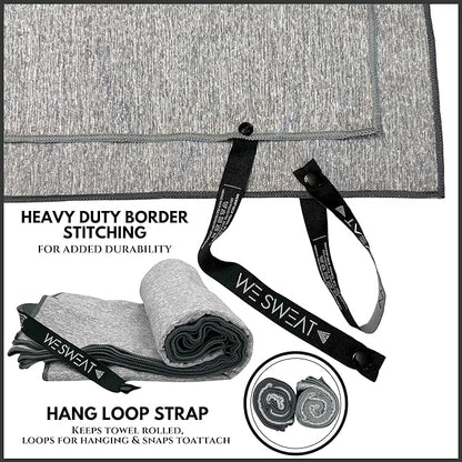 We Sweat's (2 Pack) Microfiber Towels Perfect for Travel, Gym Shower & Camping. Ultra Compact - Lightweight Shower Towel - Soft and Absorbent Silver Ion Odor-Free Absorbent Fiber - Quick Dry Towel