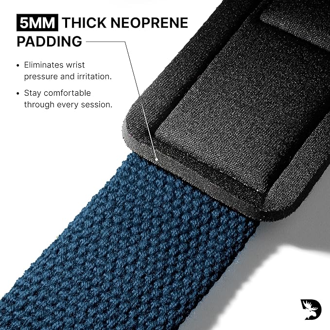 DMoose Fitness Lifting Straps 24" (Pair) - 5mm Padded Durable Wrist Straps for Weightlifting & Powerlifting - Cotton Lifting Strap with Silicone Grip for Men & Women - Deadlift Strap for Gym Workout