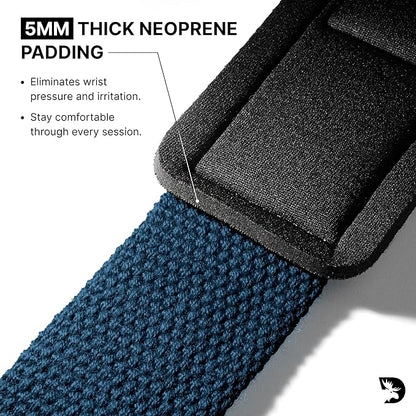 DMoose Fitness Lifting Straps 24" (Pair) - 5mm Padded Durable Wrist Straps for Weightlifting & Powerlifting - Cotton Lifting Strap with Silicone Grip for Men & Women - Deadlift Strap for Gym Workout