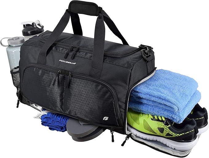 Ultimate Gym Bag 2.0: The Durable Crowdsource Designed Duffel Bag with 10 Optimal Compartments Including Water Resistant Pouch