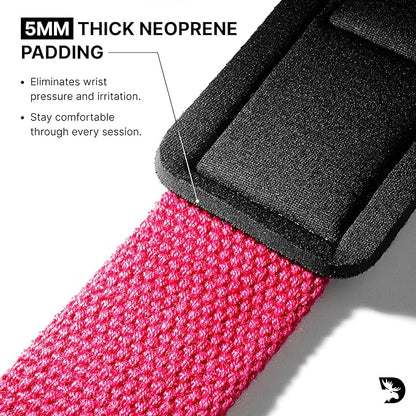 DMoose Fitness Lifting Straps 24" (Pair) - 5mm Padded Durable Wrist Straps for Weightlifting & Powerlifting - Cotton Lifting Strap with Silicone Grip for Men & Women - Deadlift Strap for Gym Workout