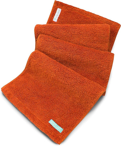 FACESOFT Eco Sweat Active Towel - Soft and Absorbent Cotton Exercise - No Synthetic Microfibers or Plastics - Perfect Sweat Towel for Gym, Exercise, Fitness, Sports, Yoga - Orange - 1 Pc