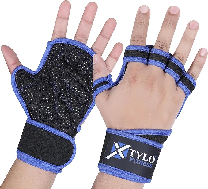 Xtylo Int Workout Gloves for Men & Women Weight Lifting Gloves with Wrist Support, Full Palm Protection, Non-Slip Grip–Gym,Training, Rowing, Cycling, Fitness Sizes S,M,L,XL
