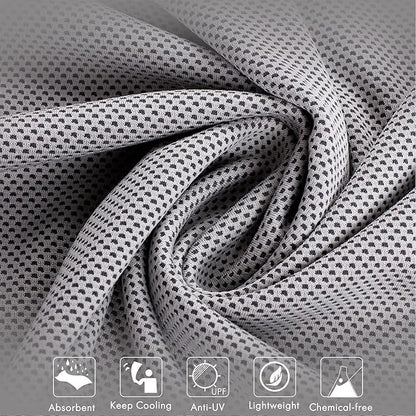 2 Packs Cooling Towel (40"x 12"), Microfiber Cool Towel, Soft Breathable Chilly Towel Stay Cool for Yoga, Sport, Gym, Camping, Fitness, Running & More Activities, Grey