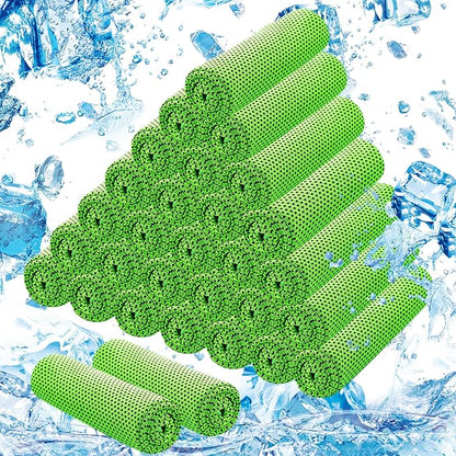 30Pack Cooling Towels for Neck and Face (40"x12"), Ice Microfiber Cooling Towels Bulk for Workout Chill Sweat Towels Cooling Neck Wraps for Gym Yoga Golf Running Sport