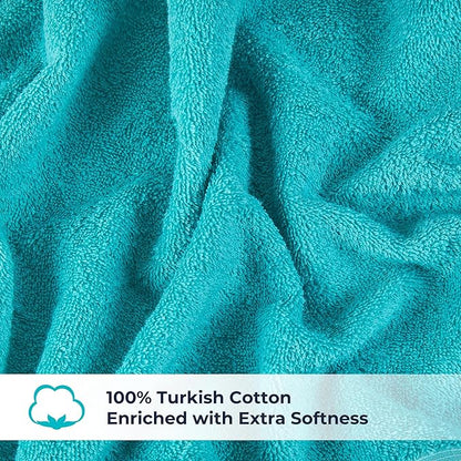 NUKURA 12’’ x 40’’, 450 GSM Sweat Towel, Extra Absorbency 100% Cotton Towel, Running, Neck Towel, Tennis, Camping, Turquoise
