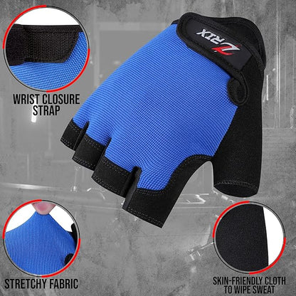 ZRIX Well Vented Weight Lifting Gym Workout Gloves with Wrist Wrap Support for Men & Women & Adult, Full Palm Protection, Training, Fitness, Hanging, Pull ups, Cycling & Hand Grip Gloves