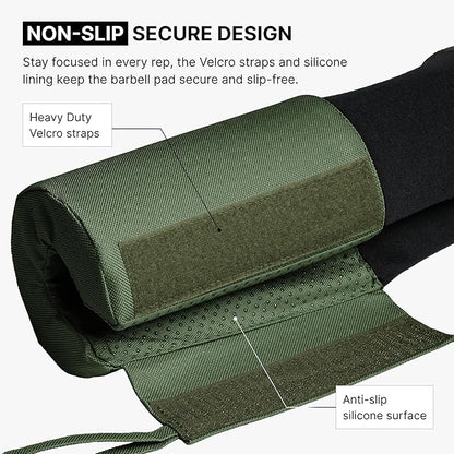 DMoose Fitness Barbell Pad for Hip Thrust, Squat & Lunges - Non-Slip Thick Foam Cushion for Neck and Back Support with Two Straps - Hip Thrust Pad for Leg Day - Fits All Olympic Bars and Smith Machine