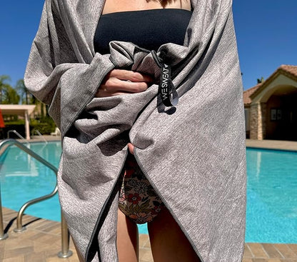 We Sweat's (2 Pack) Microfiber Towels Perfect for Travel, Gym Shower & Camping. Ultra Compact - Lightweight Shower Towel - Soft and Absorbent Silver Ion Odor-Free Absorbent Fiber - Quick Dry Towel