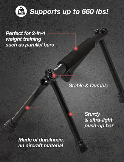 Push Up Bar – Folding Dip Bar for Home Workout, Lightweight & Portable Strength Training Equipment for Men & Women, Indoor & Outdoor Use (Hawk)