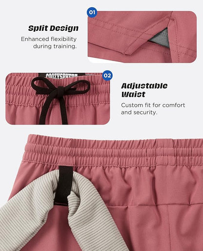 Men 2 in 1 Running Shorts with Compression Liner 5" 7" Quick Dry Workout Athletic Shorts with Pockets Towel Loop
