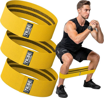 Tribe Lifting Fabric Resistance Bands for Legs - Workout Bands Resistance Bands for Men and Women - Booty Bands for Working Out - Exercise Bands Resistance Bands Set - Elastic Bands for Exercise