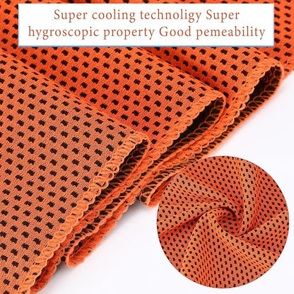 Honoson 10 Pack Cooling Towels Bulk - 47"x12" Soft Breathable Ice Towels for Neck & Face, Portable Chilly Rags Microfiber Sweat Rags for Yoga, Sports, Gym, Workout & Fitness(Orange)