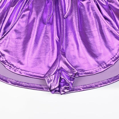Perfashion Women's Metallic Shorts Summer Sparkly Hot Outfit Shiny Short Pants