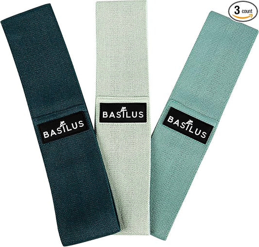 3-Pack Fabric Resistance Bands for Legs & Glutes – Exercise Bands for Strength Training, Yoga, Pilates & Fitness – Mesh Bag & Exercise Guide Included
