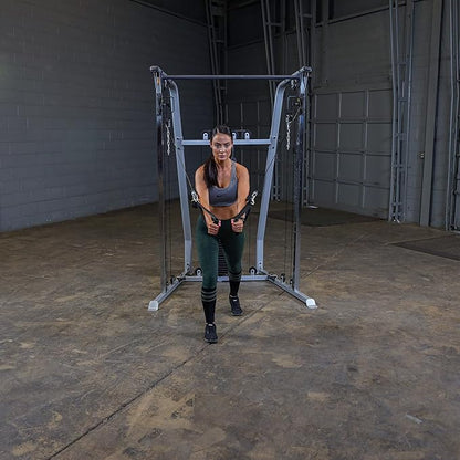 Powerline (PFT50) Functional Trainer by Body-Solid - Compact Dual Pulley Gym Equipment with 210 lb Weight Stack, Adjustable Swivel Pulleys