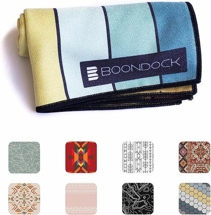 Boondock Co | Premium Microfiber Hand Towel | for Gym, Yoga, Travel, Workout, Backpacking, Beach — Highly Absorbent Quick Dry and Sand Free Fabric (Prism)