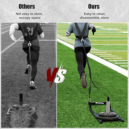 GanFindX Weight Sled, Workout Sled, Fitness Strength Training Sled for Athletic Exercise and Speed Improvement, Suitable for 1" and 2" Weight Plates