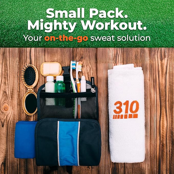 310 Nutrition Sports Gym Towel - 100% Terry Cotton Sweat Towel for Men & Women - Soft, Absorbent, Quick-Dry Fitness for Gym, Yoga, Travel, Sports & Outdoor Workouts
