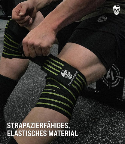 Gymreapers Knee Wraps for Squats and Powerlifting 72 Inch Compression Wraps with Strap for Men & Women Weightlifting Support