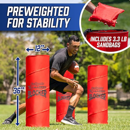 GoSports XTRAMAN Blocker Pop-Up Defenders 3 Pack - Regular Size Multi-Sport Blocking Dummy - Training Equipment for Basketball, Football, & Soccer