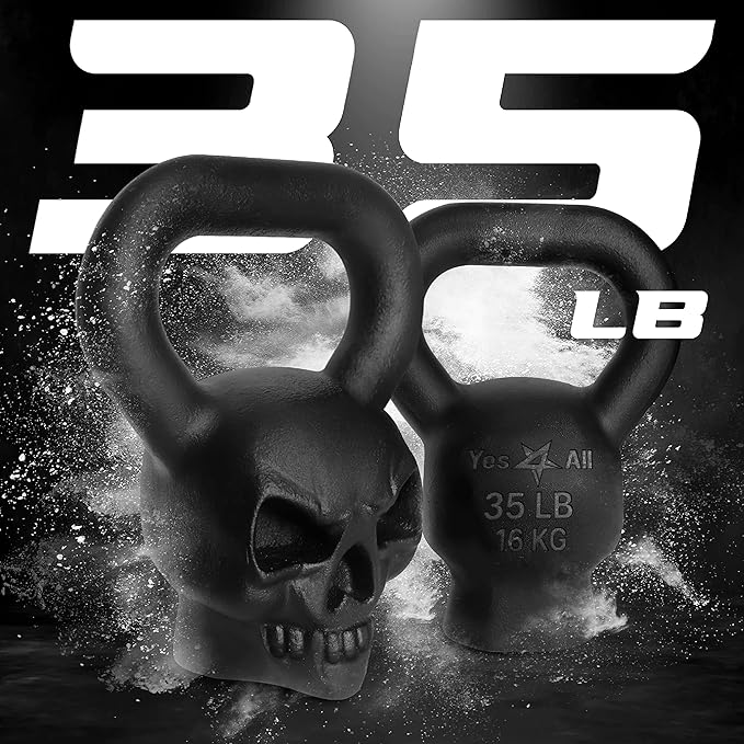 Yes4All Kettlebell Special Shape, Upgraded &Multifunctional for Advanced Training, Solid Cast Iron Powder Coated, Anti Slip Handle Strength Training Equipment