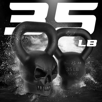 Yes4All Kettlebell Special Shape, Upgraded &Multifunctional for Advanced Training, Solid Cast Iron Powder Coated, Anti Slip Handle Strength Training Equipment