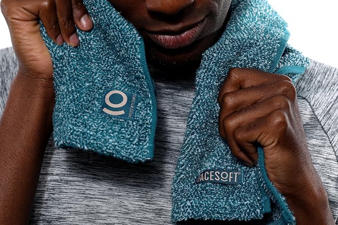 FACESOFT Seaweed Towel - Soft and Absorbent Cotton Exercise Towel - No Synthetic Microfibers or Plastics - Gym Towels for Sweat - 1 Pc