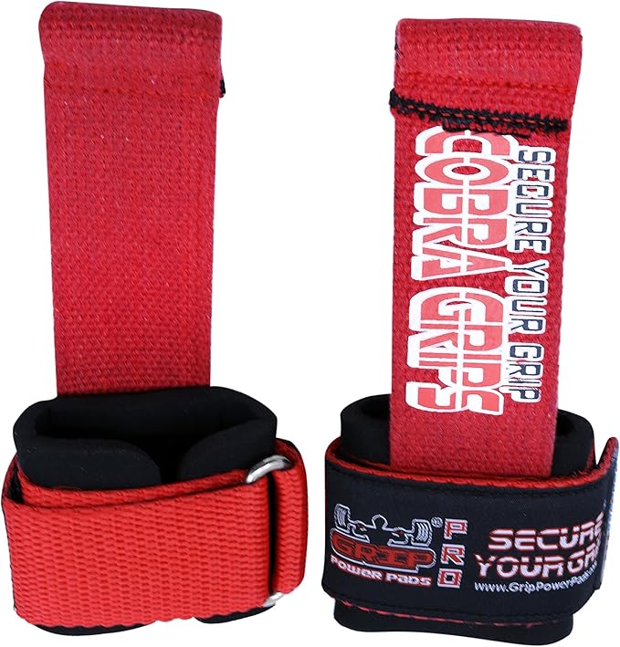Gym Lifting Dowel Straps Neoprene Padded Wrist Wraps for Weight Training, Bodybuilding & Fitness – Wrist and Grip Support, 2 Pack (Red)