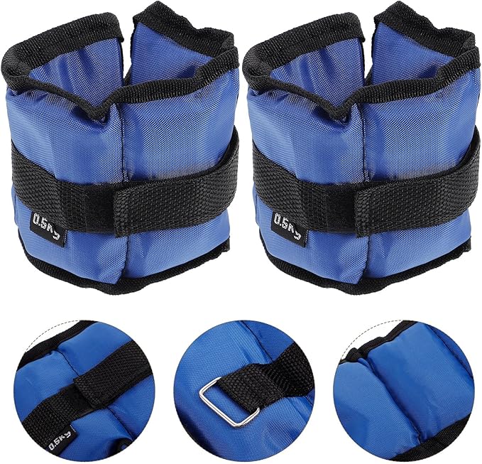2pcs Wrist and Ankle Weights Sandbag 1kg Arm and Leg Weighted Straps for Men Women Fitness Running Pilates Gym Aerobics Workout