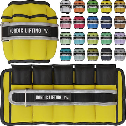 Nordic Lifting Adjustable Ankle Weights for Women & Men – 1 Pair (2–10 lbs) Wrist, Arm & Leg Weights for Gym, Yoga & Home Workouts – Secure Fit Strap Design – Durable Fitness Training Equipment
