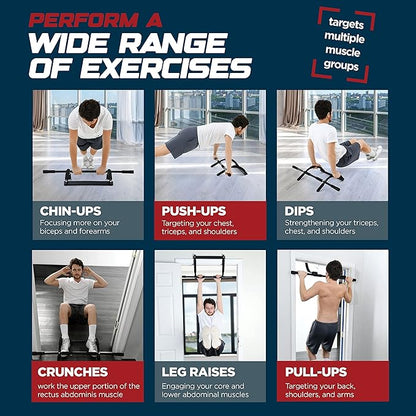 Sagler Pull up bar Doorway Heavy Duty Chin up bar Trainer for Home Gym Doorway Pull up bar or dip bar