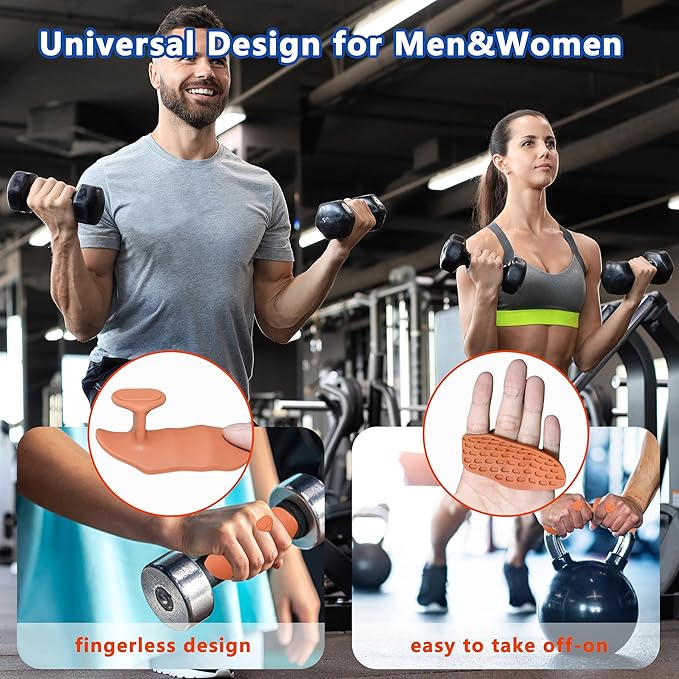 Silicone Gym Grips for Weight Lifting,Workout Gloves for Women Men Alternative,Anti Slip Gym Workout Grip,Rubber Gym Hand Grips-Weightlifting Grips Pad for Barbell,Pull Up,Ryptfit,Training