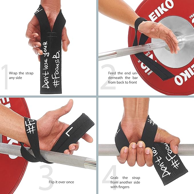 WARM BODY COLD MIND V1 Lifting Wrist Straps for Olympic Weightlifting - Rated at 660 lb - Hand Wraps for Powerlifting, Weight Lifting, Bodybuilding Functional/Cross Training, Deadlift Gym Bar, Cotton