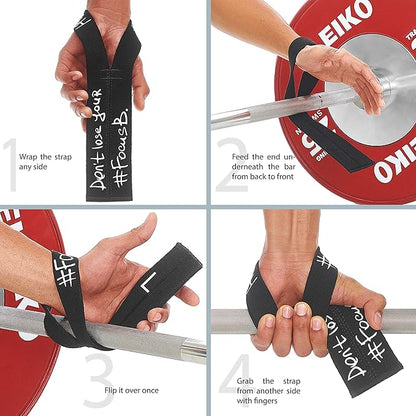 WARM BODY COLD MIND V1 Lifting Wrist Straps for Olympic Weightlifting - Rated at 660 lb - Hand Wraps for Powerlifting, Weight Lifting, Bodybuilding Functional/Cross Training, Deadlift Gym Bar, Cotton