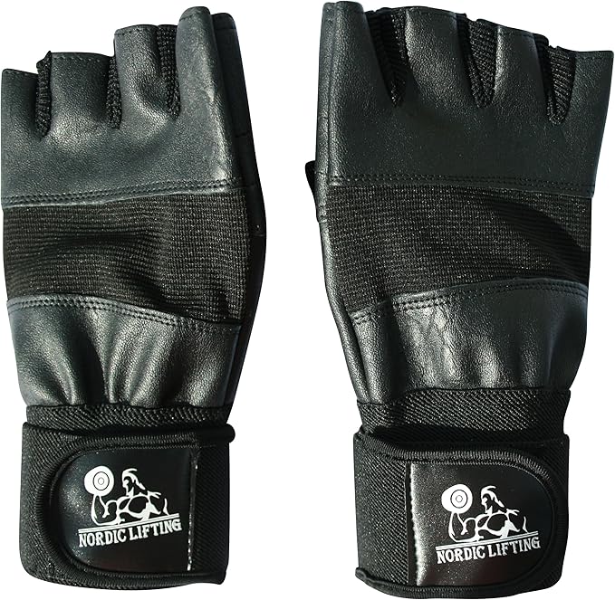 Nordic Lifting Weight Lifting Gloves with 12" Wrist Wraps – Workout Gloves with Wrist Support for Men & Women, Cross Training, Powerlifting, Gym & Fitness Protection, Durable Grip & Comfort Fit