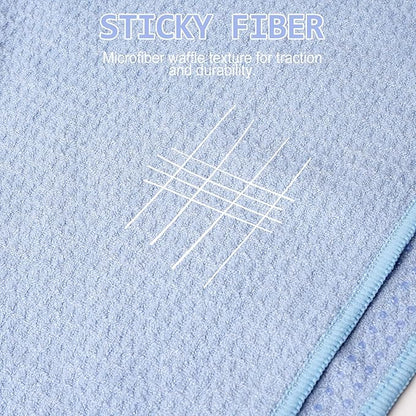 Eunzel 2 Pack Hot Yoga Towel, Non-Slip Yoga Mat Towel with Grip Dots Stickyfiber Sweat Absorbent Towel for Hot Yoga, Pilates and Workout 72" x 24", Blue