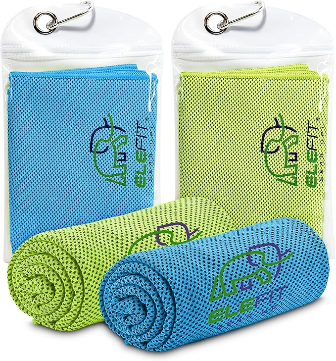 Quick-Drying Cooling Microfiber Gym Towels: Ideal for Comfortable Workout, Running, Yoga, Hiking, Trekking, Walking, Camping, and Family Outdoor Adventures - Lightweight, Portable, Sweat-Wicking