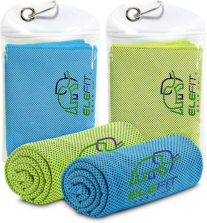 Quick-Drying Cooling Microfiber Gym Towels: Ideal for Comfortable Workout, Running, Yoga, Hiking, Trekking, Walking, Camping, and Family Outdoor Adventures - Lightweight, Portable, Sweat-Wicking