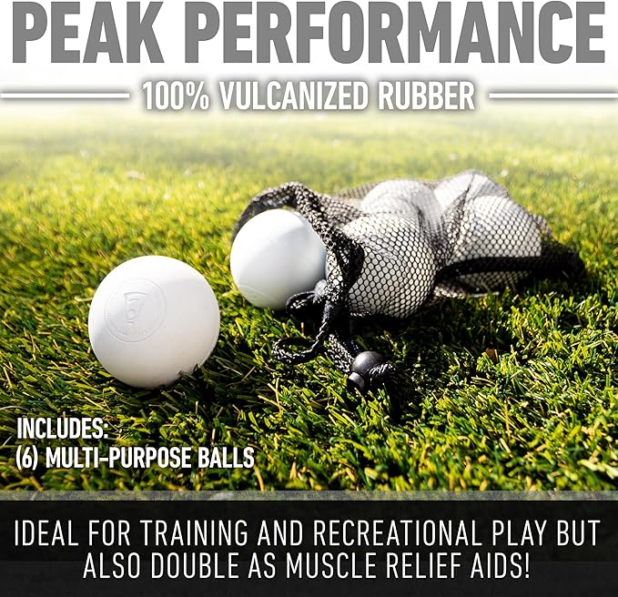 Franklin Sports Lacrosse Balls - Official Size Lax Balls for Practice - Rubber 63mm Outdoor Lacrosse Balls - Great for Muscle Massage Therapy + Yoga - White + Yellow