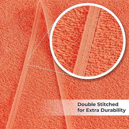NUKURA 12’’x 40’’ Ultra Soft Workout Towel 1 Piece, High Absorbent 100% Cotton Towels, 450 GSM, Bulk Orders, Orange Color, Running, Sweat, Yoga, Neck Wrap, Workout Towels